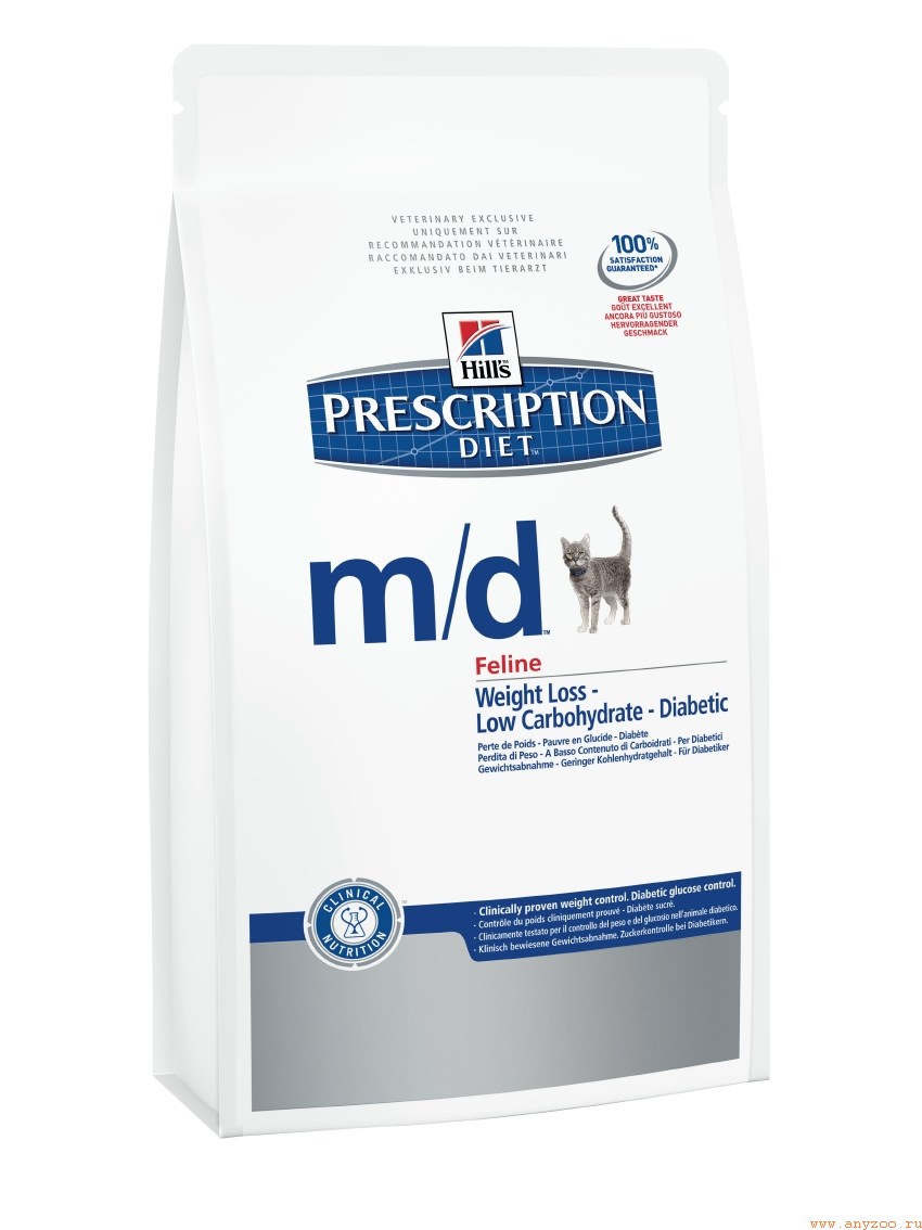 Купить Hill`s PD M/D Сухой корм при сахарном диабетае, ожирении для кошек 